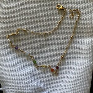 multi-colored 7 crystal chakra anklet